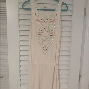 Milly Cream Dress with Embellishments